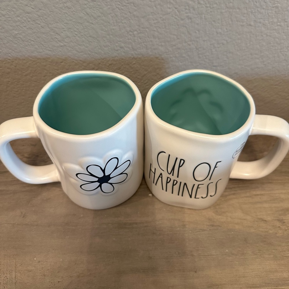 Rae Dunn Flower Double Sided Cup Of Happiness Mug - Picture 2 of 2